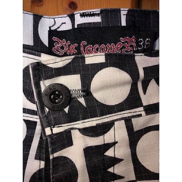 Blac Lacquer Casual Mens Shorts Black White  Size 36 INSEAM 13" - Picture 3 of 9